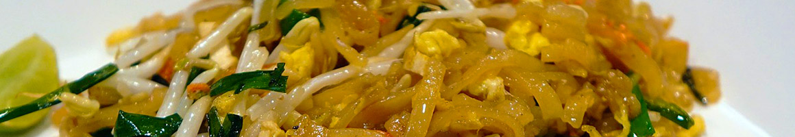 Eating Asian Fusion Thai Laotian at Rin's Thai restaurant in San Francisco, CA.